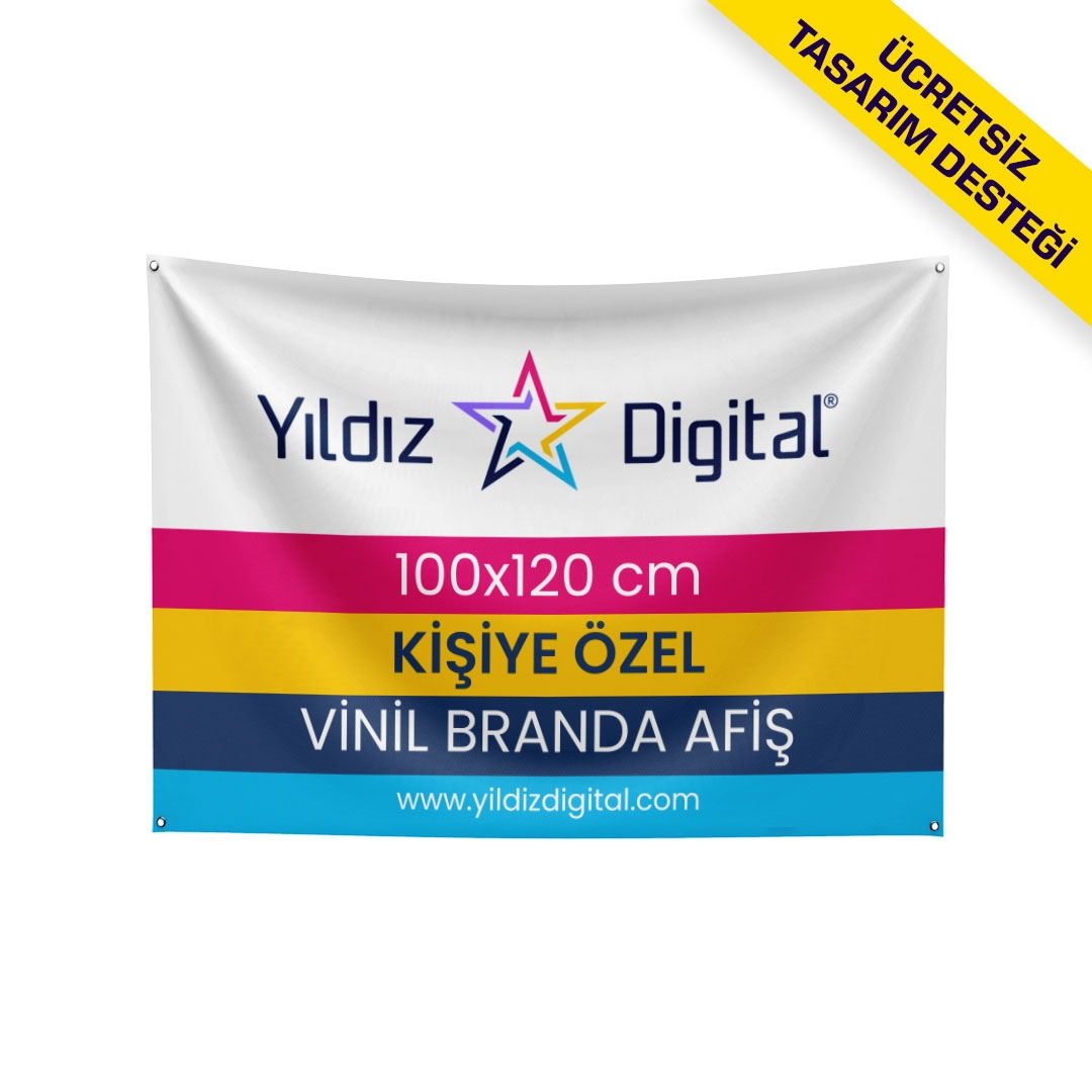 Vinil Branda Afiş Baskı 100x120 cm - 1 Adet