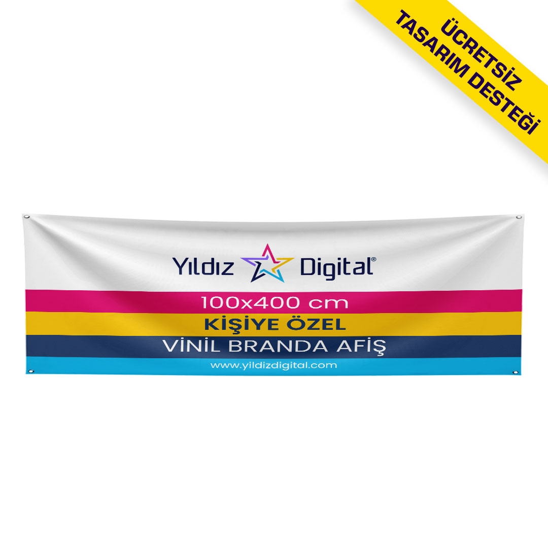 Vinil Branda Afiş Baskı 100x300 cm - 1 Adet